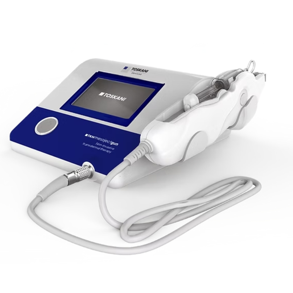 Aparelho MesojectGun utilizado em tratamentos capilares