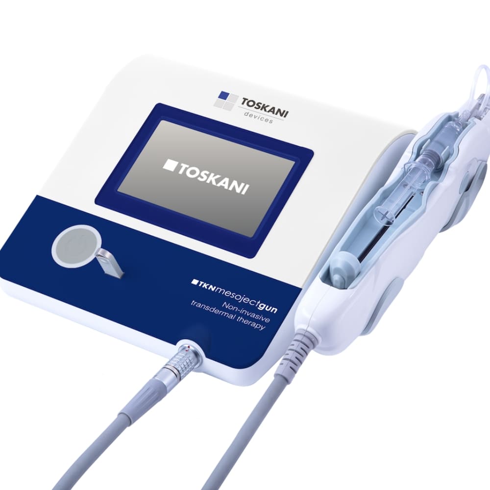 Aparelho MesojectGun utilizado em tratamentos faciais